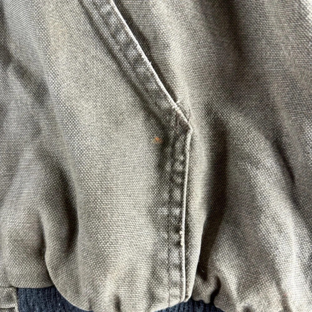 Dickies Hooded Canvas Work Jacket Brown Large Crescent Moon Embroidered Vintage